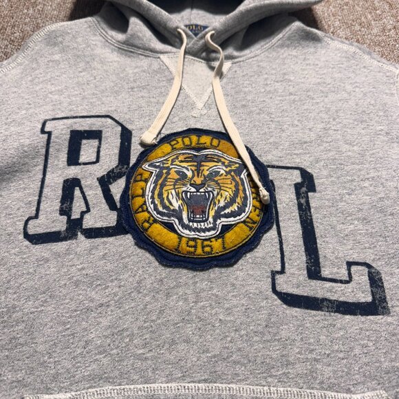 Ralph Lauren Polo Tiger Hoodie 2021 Grey Pullover Hoodie Medium - Picture 4 of 11